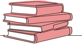 本が積まれている様子を描いた挿絵