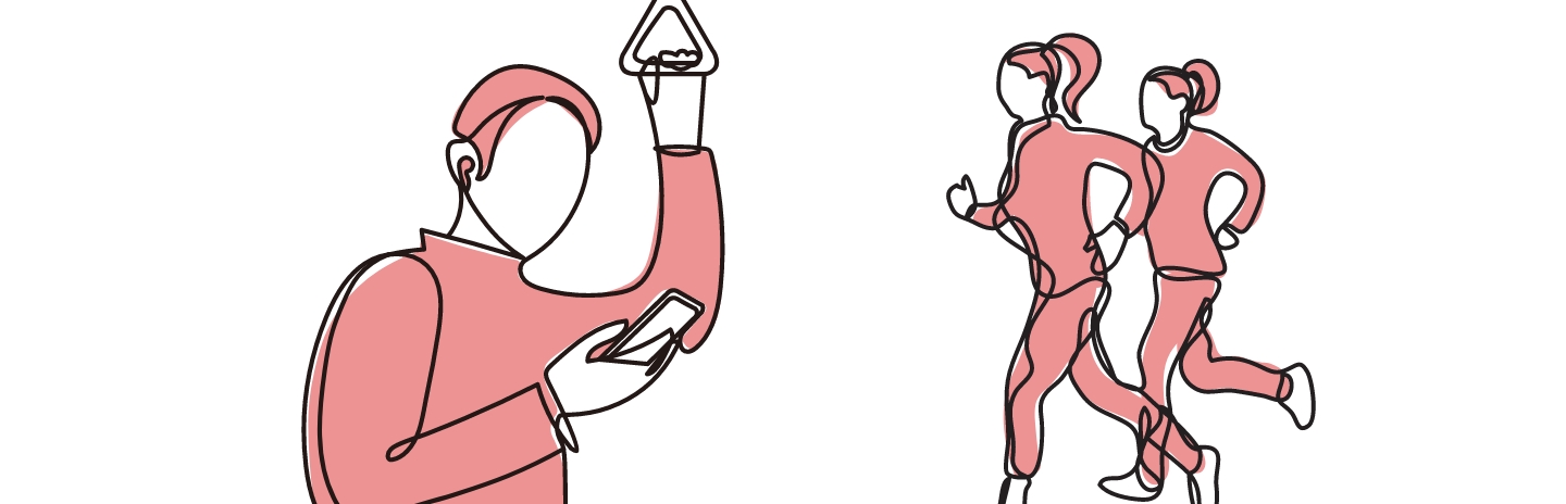 オーディオブックを活用している人々を描いた挿絵